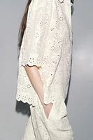 ZW COLLECTION EYELET EMBROIDERY SHIRT