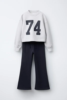 CROPPED SWEATSHIRT AND FLARE PANTS SET