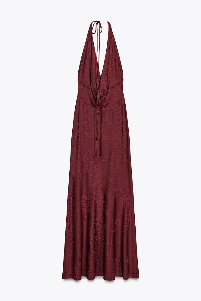 JACQUARD HALTER DRESS