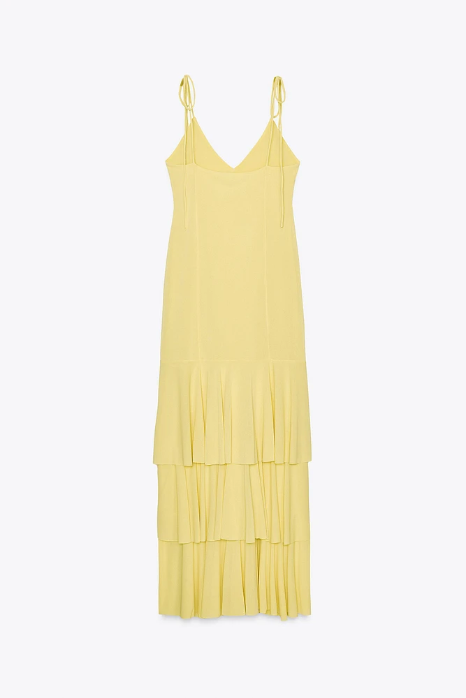 ROBE MIDI À VOLANTS