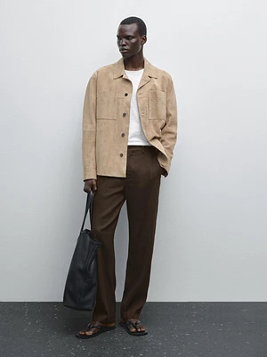 Pantalon straight rayures tennis