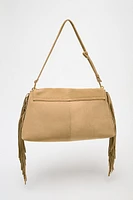 SPLIT LEATHER FRINGED CROSSBODY BAG