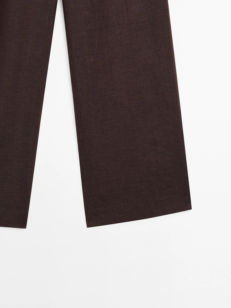 Pantalon relaxed fit 100 % lin