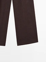 Pantalon relaxed fit 100 % lin