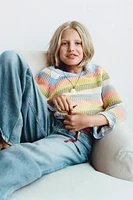PULL EN MAILLE À RAYURES