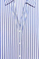 STRIPED SHIRT WITH WIDE METALLIC THREAD SLEEVES