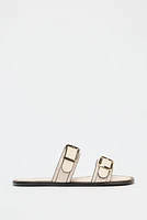 DOUBLE STRAP BUCKLE SANDALS