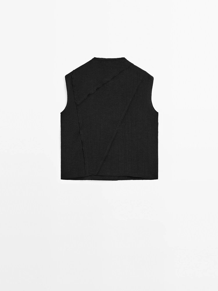 Veste sans manches brodée
