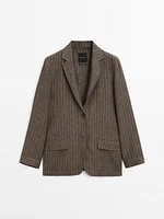 Pinstripe suit blazer