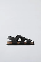 LEATHER CAGE SANDALS