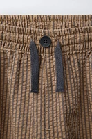 TEXTURED STRIPED BAGGY PANTS