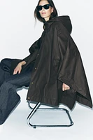 WAXED CAPE WITH CORDUROY COLLAR ZW COLLECTION