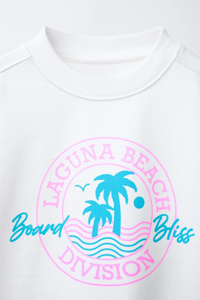 PRINTED CROPPED SWEATSHIRT