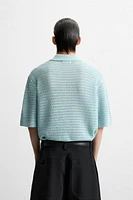 CROCHET KNIT POLO SHIRT