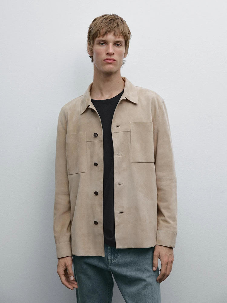 Surchemise en cuir et daim
