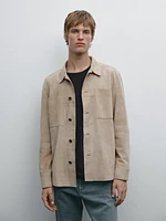 Surchemise en cuir et daim