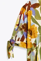 PRINTED POPLIN MIDI DRESS