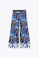 FLORAL PRINT WIDE LEG PANTS