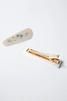 PACK OF TWO FLORAL HAIR CLIPS