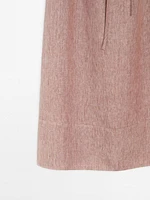 Jupe midi élastique 100 % lin