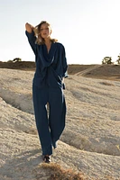 100% LINEN DRAPED BLOUSE ZW COLLECTION LIMITED EDITION