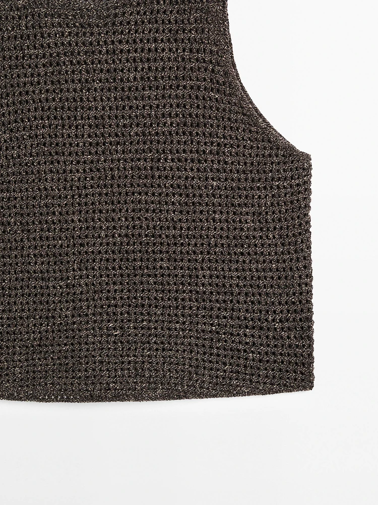 Cotton blend cutwork top