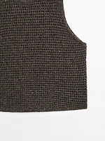 Cotton blend cutwork top