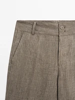 100% linen flare fit trousers