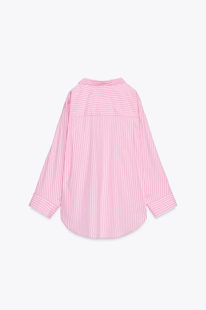 CHEMISE OVERSIZE EN POPELINE RAYÉE