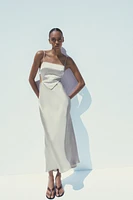 ROBE SATINÉE HAUT FOULARD