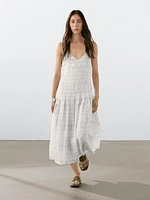 Robe midi ample à carreaux