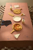 CHILDREN'S EMBROIDERED CHECK COTTON TABLECLOTH