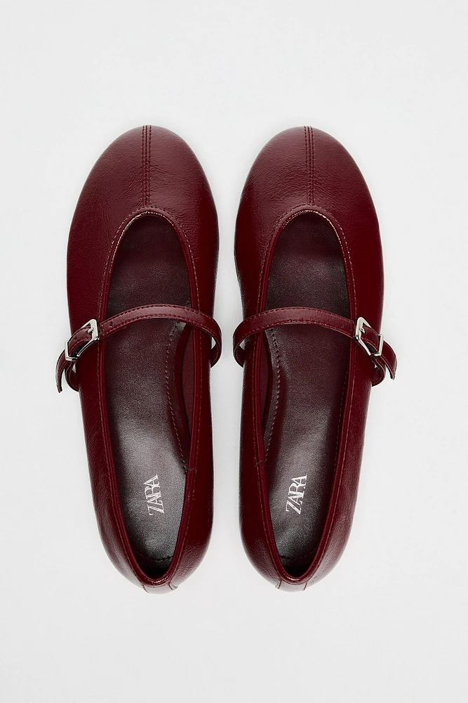 PATENT EFFECT BALLET FLATS