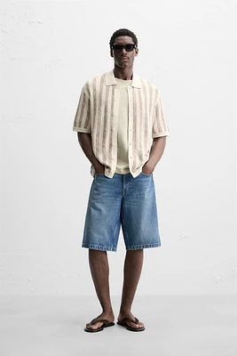 VERTICAL STRIPED KNIT SHIRT