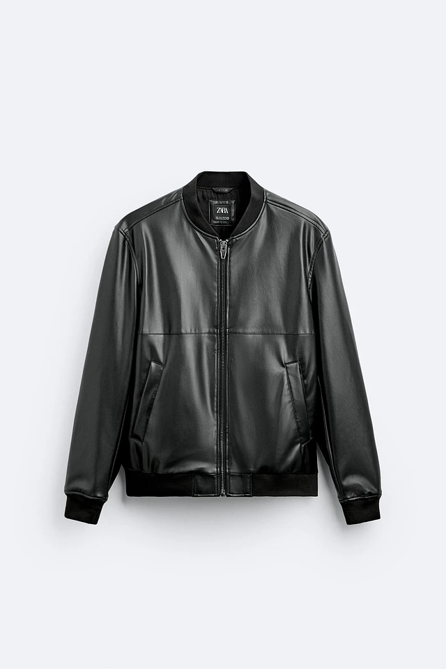 Zara FAUX LEATHER BOMBER JACKET | Yorkdale Mall