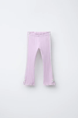 PANTALON FLARE À BANDE LATÉRALE AVEC LAÇAGE