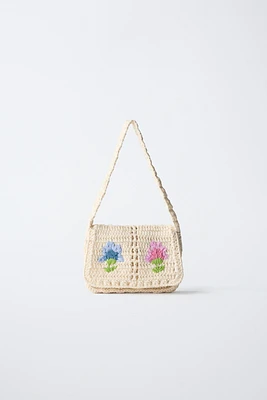 FLORAL CROCHET CROSSBODY BAG
