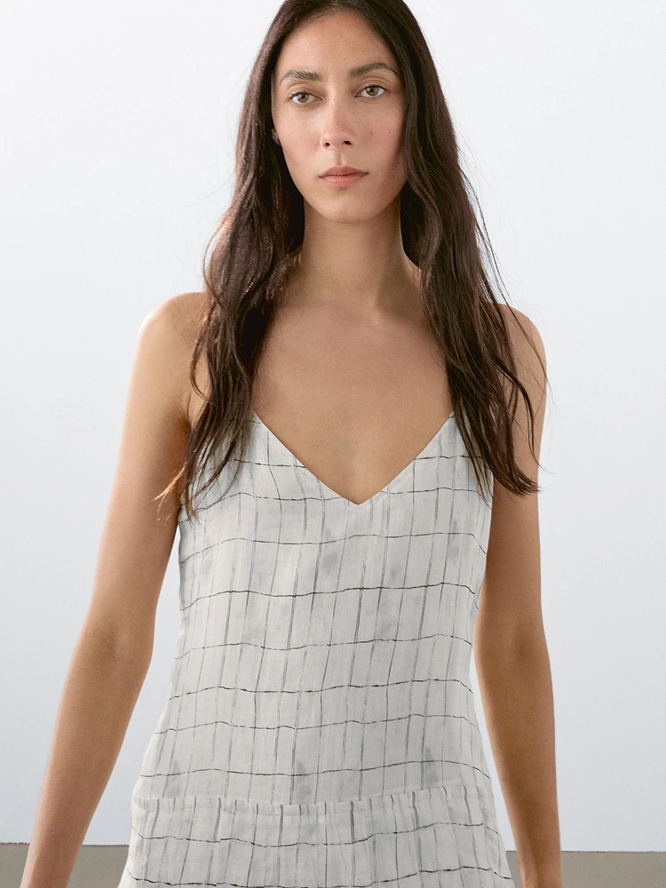Robe midi ample à carreaux