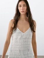 Robe midi ample à carreaux