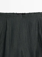 Pantalon large lin mélangé