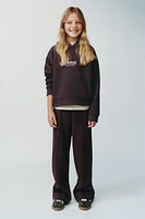 HOODIE SWEATSHIRT AND WIDE LEG PANTS MATCHING SET