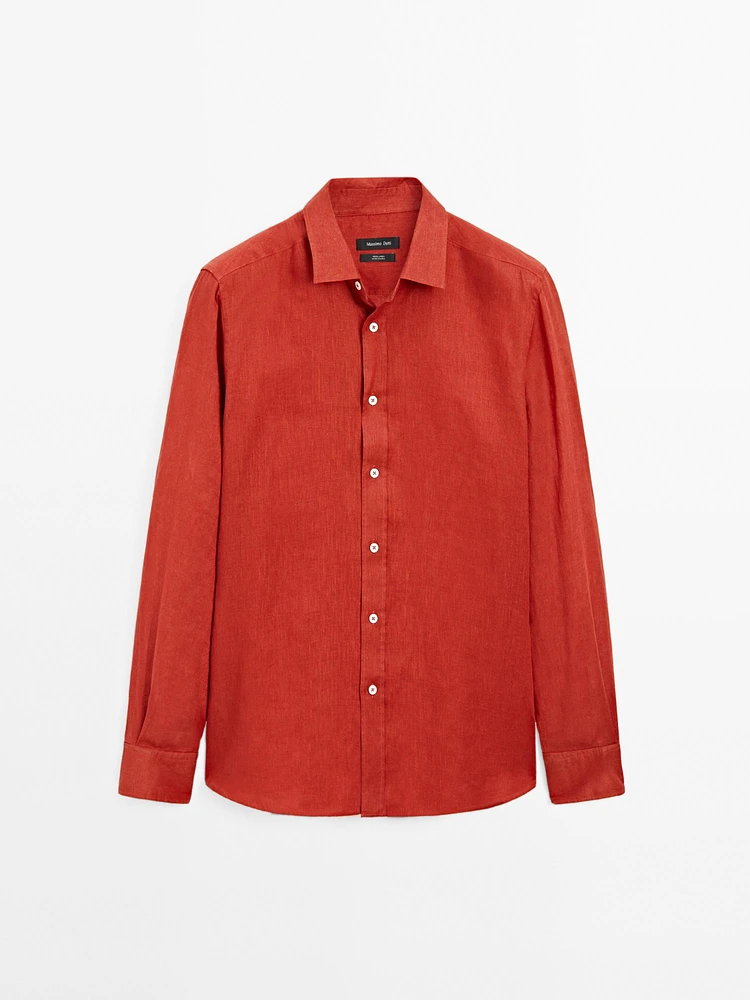 100% linen slim fit shirt