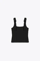 BOW DETAIL STRETCH TOP