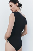 DRAPED FITTED BODYSUIT