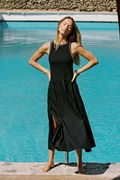 ROBE MI-LONGUE EN MATIÈRES VARIÉES