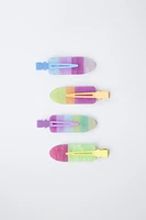 LOT DE QUATRE CLIPS COULEURS