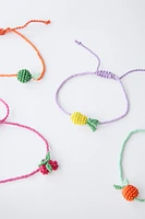 FOUR-PACK OF FRUIT AND BEADED BRACELETS