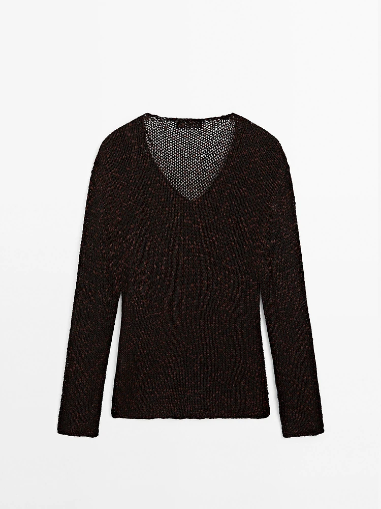 Pull coton en maille moulinée