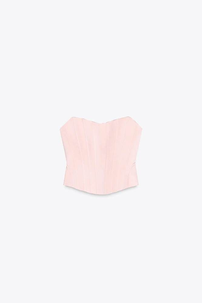 TOP FAÇON CORSET SATINÉ