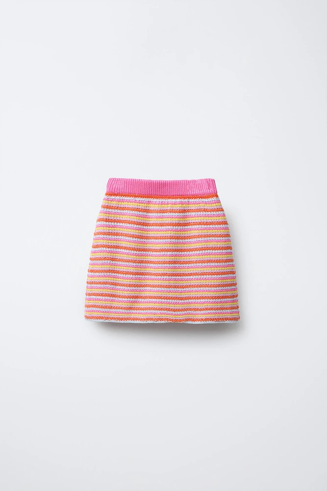 JUPE EN MAILLE RAYURES